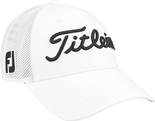 Titleist Golf Tour Performance Mesh Hat, Weiß/Weiß/Schwarz, Einheitsgröße