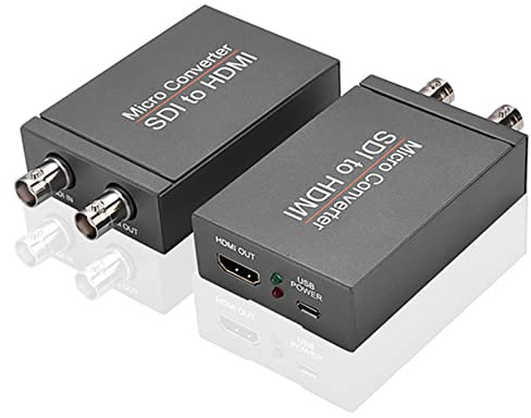 Conversor de SDI a HDMI con ciclo SDI Loop Out, 1080P HD-SDI /3G-SDI/SD-SDI al convertidor HDMI Audio, BNC al adaptador HDMI para el proyector de monitor SDI