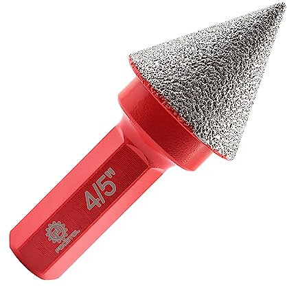 FOCSTOL Brocas Chaflán Biselado Diamante - 20mm Fresa Diamante con Hexagonal Mango para Porcelánico Cerámica Mármol Granito M14 Rosca