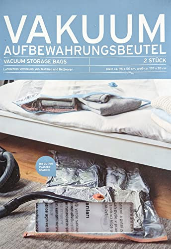 Tchibo Vakuum-Aufbewahrungsbeutel Tasche Ordnung: Polyethylen (PE), Aufbewahrungsbeutel, ca. 95 x 50 cm oder ca. 120 x 70 cm, Reißverschluss