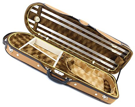 Fachmann Geigenkoffer Rechteckiger Violinenkoffer Aus Sperrholz Und Leder Großer Stauraum 4/4 Violinenkoffer Mit Hygrometer Geigenkoffer