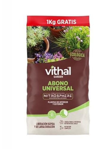 Abono universal para todo tipo de plantas 6kg - Vithal Garden. Liberacion controlada y de larga duracion. Sin olor. Apto en agricultura ecológica.