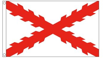 Stormflag Flagge Burgunder-Kreuz, groß, spanische Flagge, 90 x 150 cm, Polyester, 90 g, 2 Metallösen, Doppelnähte, mit Öse