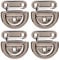 RiToEasysports Marine Grade Klapp Kissen Auge, Edelstahl 4 Sätze D Ringe Deck Klapp Pad Auge für Marine Anhänger Boot LKW