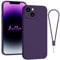 Andwing For iPhone 13 Case Silicone Case Soft Ultra Slim Protective Shockproof Silicone Case Scratch-Resistant Microfiber Lining, 6.1 Purple