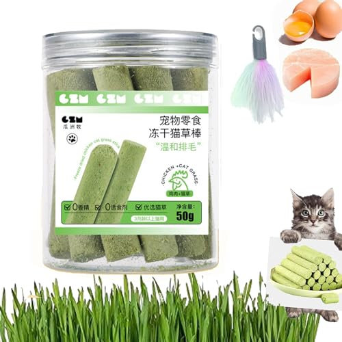 Cat Grass Teething Sticks for Indoor Cats, Cat Chew Stick Natural Molar Rod, Natural Grass Molar Rod Cat Toy Teeth Cleaner, Cat Grass Sticks Increase Appetite (10PCS)