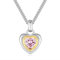 GAVU Collier Zircon Cubique Tourmaline Rose, Collier Pierre de Naissance d'Octobre, Pendentif Cœur pour Femmes, Collier Acier Inoxydable Femme