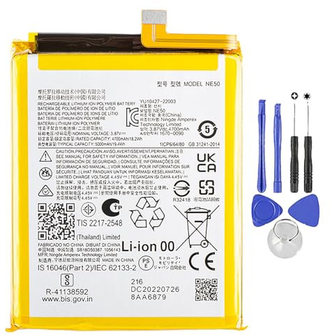 Akku kompatibel mit Motorola G52 G72 G82 (5G) - NE50 - XT2225 5000 mAh mit Schraubendreher-Set