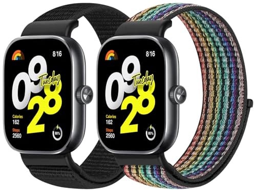 XANS Nylon Armband Kompatibel mit Xiaomi Smart Band 8 Pro/9 Pro/10 Pro/Redmi Watch 6/Redmi Watch 5/Redmi Watch 4 Armband, Verstellbares Atmungsaktives Sport Loop Ersatzarmband für Herren Damen