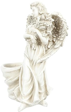 BESPORTBLE Statue Dange en Résine Vintage Pot De Fleurs Décoratif Art De Jardin