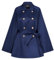 SCARLET DARKNESS Damen Mäntel Elegant Business Zweireihiger Kurzmantel Leicht Vintage Poncho Jacke mit Gürtel Marineblau M