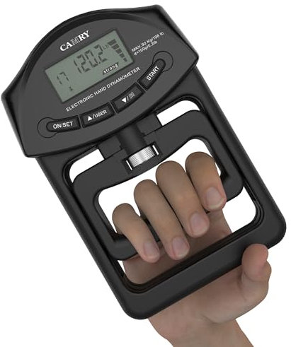 Digitales Handdynamometer, Griffstärke, Messgerät, automatische Erfassung, elektronischer Handgriff, Leistung 90 kg, Schwarz