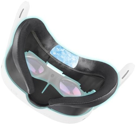 SOULWIT Cooling Gel Face Cushion Cover (Facial Interface) Replacement Kit for Oculus Quest 3, Anti-Leakage Nose Pad, VR Accessories for Meta Quest 3