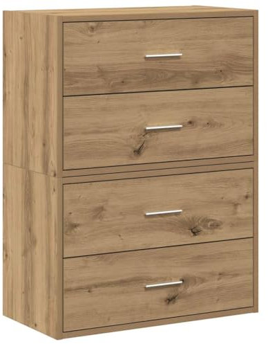 vidaXL Cabinets with 4 Drawers 2 pcs Artisan Oak 60x31x40 cm Engineered