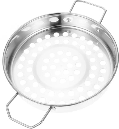 PAMINGONO Edelstahl Kochsieb Mit Großem Loch Grobmaschiges Handsieb Für Hot Pot Garnelen Knödel Und Eintöpfe Flaches Küchensieb 10.83 X 7.87 X 1.77 Zoll