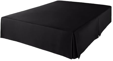 FOVAOK Cache-sommier plissé sur mesure de style européen absolument élégant avec plateforme - 35,6 cm de hauteur (gris clair) (noir, lit simple 90 x 190 x 35 cm)