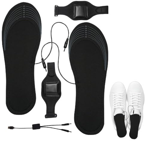 Solette riscaldate ricaricabili - Scaldapiedi alimentati a batteria, solette riscaldate elettriche per la stagione fredda | Solette tagliabili riscaldate in morbida rete traspirante con ricarica USB,