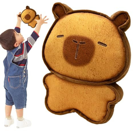 Generisch Lindo tostado de peluche, animal relleno de horno - peluche tostado gato capibara dulce muñeca | Suave relleno de dibujos animados Doll Mochila-mochila colgante almohada