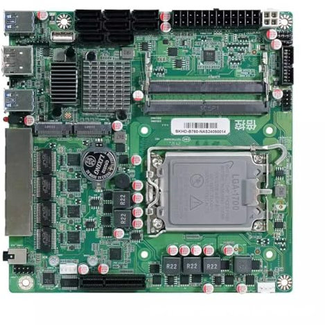 Plawee Scheda Madre Mini ITX B760 Nas Home Processore LGA1700 CPU 2xDDR5 4xi226 2.5G 2xM.2 NVME 8xSATA Qnas Firewall Server
