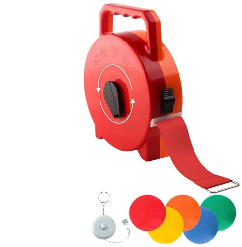 Enjoyard Fußball Court Linien - breite 4cm Badminton Court Linien Spielfeldmarkierung Verstellbares Gerichtslinien Mehrspieler-Fußball-Kampftraining (Rot, 50m)