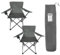 OHS Camping Chairs Set of 2, High Back Outdoor Lightweight Compact Foldable Picnic Festival Garden Chairs for Adults with Drinks Cup Holder, Charcoal Grey