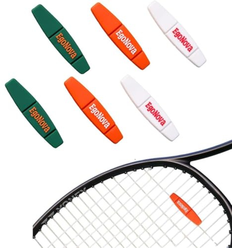 EgoNova Tennisschläger-Dämpfer, Tennisdämpfer für Schläger, Stoßdämpfer, Tennis-Vibrationsdämpfer in 3 Farben, 6 Stück