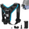 Bellanova Support De Menton Antidérapant Pour Casque De Moto, Support À Crochet J Allongé, Support Moto, Pour GoPro Hero 13/12/11/10/9/8/7/6/5, DJI Osmo Action, Insta360 (Bleu)