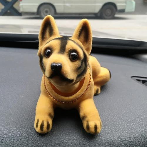 LOHOM Niedliche Hunde Wackelfigur Auto, Hunde Wackelkopf Armaturenbrett Deko, Lustiges Hunde Ornament Wackel Dackel Auto Zubehör Innen Geschenk Für Hundeliebhaber (C)