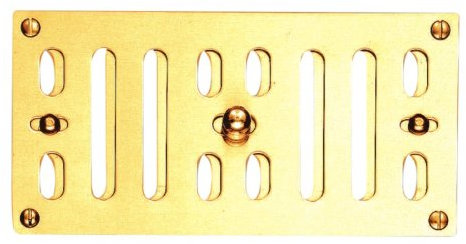 Hit & Miss Vent – Adjustable Air Vent Grille with Sliding Shutter for Wall, Door & Cabinet Ventilation – Durable Plastic or Metal Vent Cover by Kooples Hardware - 225x75mm (Polished Brass)