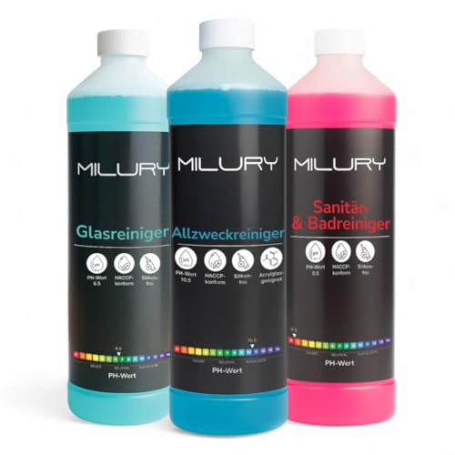 MILURY Power Trio - Starkes Reinigungsset für Haushalt und Gewerbe - Drei hochwirksame Reiniger im Set