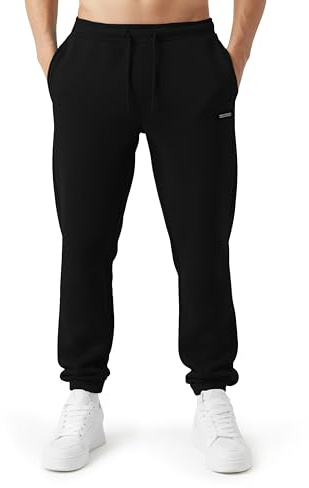 SMILODOX Jogginghose Herren Ilyas, Regular Fit Sweathose mit Taschen, Kordelzug am Bund, graviertem Metalllabel am Oberschenkel, weichem Material, Bequeme Freizeithose für Streetstyle und Alltag