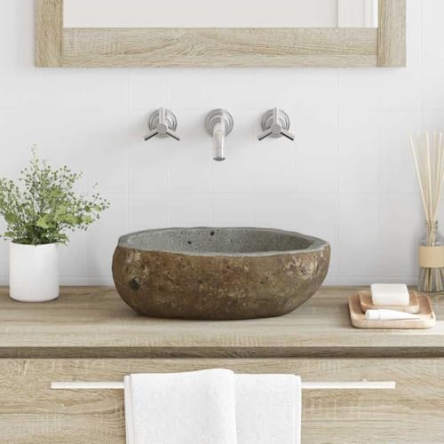 Genérico Lavabo Gris Claro (30-37) x (25-30) x 12 cm Piedra del Río,Bricolaje,Fontanería,Piezas para fontanería,Lavabos y fregaderos,Lavabos-4103948