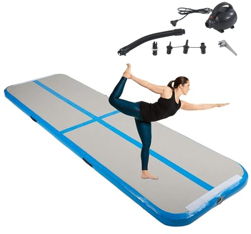 Air Turn Track Matte 2/3/4/5/6M Turnen Matten，Aufblasbar Gymnastikmatte Yogamatte Camping Trainingsmatte für Zuhause/Training/Tumbling/Yoga/Outdoor/Fitness，Rutschfest & Wasserdicht