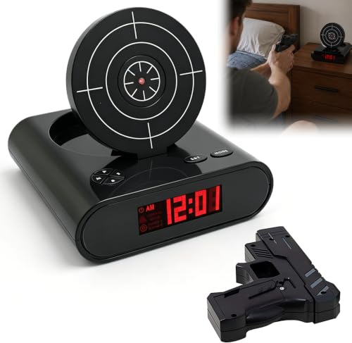 HOVCEH Wecker mit Zielscheibe,Led Wecker Zielscheibe mit Aufnahmefunktion,Wecke-r für Tiefschläfer mit 2 Alarmierende Modi,Lustige Wecke-r,Kreativer Gaming Weck-er für Schlafzimmer Büro