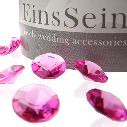 EinsSein 100x Funkelnde Diamantkristalle Acryl 12mm pink Diamanten Dekosteine Hochzeit Deko Tischdeko Streudeko Glitzersteine Steine Hochzeits Dekodiamanten