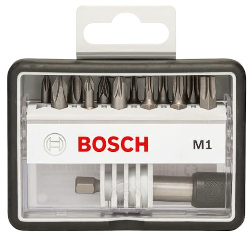 Bosch 2607002563 25 mm Extra Hard Robust Line Screwdriver Set Plus a Magnetic Holder (12-Piece)