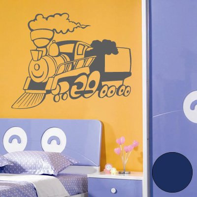 Wandtattoo Lokomotive 60cm x 47cm dunkelblau - Dekoration - Bad - Wohnzimmer - Aufkleber - Wandsticker