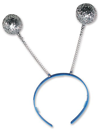Bristol Novelty GJ107 Head Boppers Silver Balls Fancy Dress Party Accessory Set, unisex-adult, Multi-Colour, One Size Halloween