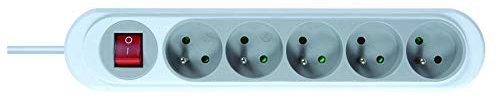Rallonge électrique - Prolongateur électrique - Rallonge prise - Rallonge prise électrique - Rallonge multIPrise galet Nola / 5 prises 2P+T 16 A avec interrupteur/Cordon 1.30m, 716033