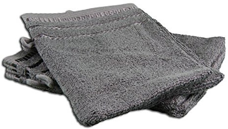 Gözze - Lot de 4 Gants de Toilette, Berlin, 100% Coton, 17 x 24 cm - Anthracite