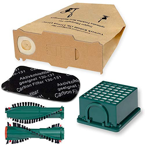 Staubsauger Sparset - 14 teiliges Set inkl. 10 Staubsaugerbeutel kompatibel für Vorwerk Kobold VK 130 und 131 - Bestleistung beim Saugen - Hochwertige Qualität