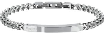 Breil, Collezione Groovy, Bracciale da Uomo, Gioiello in Acciaio Lucido Specchiato, con Catena a Maglie Fitte, Pratica Chiusura a Moschettone, Idee Regalo Uomo, Lunghezza Regolabile 21-22 cm, Silver