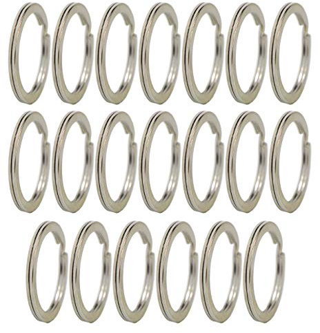 UOOOM 20Stk. Metall Schlüsselring Split Ringe Ø 25mm (Silber)