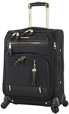 Steve Madden Designer-Gepäckkollektion – Leichter Softside-Koffer für Damen und Herren – strapazierfähige 50,8 cm große Tragetasche mit 4 rollenden Spinner-Rädern, Peek-a-Boo Schwarz, 50,80 cm,