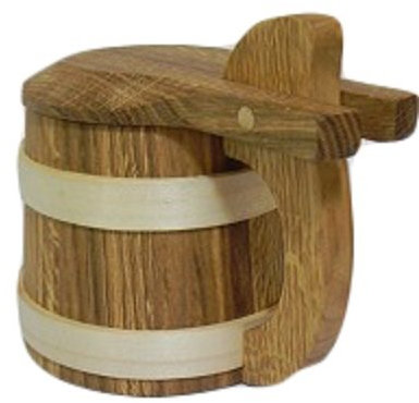 Wooden Oak Beer Mug Cup Tankard with lid Very Solid Father's Day Christmas Gift 0.5l /M06
