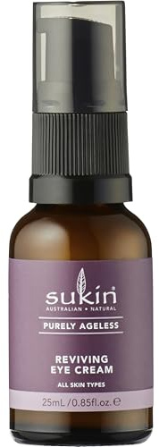 Sukin Purely Ageless Reviving Eye Cream 25ml - with Green Coffee; cruelty free & vegan friendly - antioxidant rich hydration to reduce the appearance of dark circles.