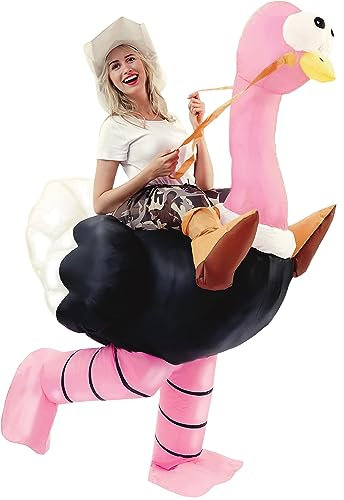 Spooktacular Creations Inflatable Costume Riding an Ostrich Air Blow-up Deluxe Halloween Costume - Adult Size