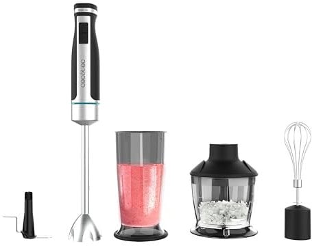 Cecotec Mixeur Plongeant PowerGear 1500 XL Pro. Pied Extra Large, Lames en Titane, Engrenage Métallique et 21 Vitesses + Turbo, Inclus : Accessoires, 1500 W.