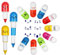 EMAGEREN 24Stück Mini Kapsel Stifte Pillen Kugelschreiber Mini Vitamin Kugelschreiber in Form einer Kapsel Einziehbarer Pillenstift Kreativer Mini-Kugelschreiber für Kinder Studenten Heim-Schule-Büro