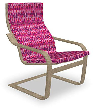 ABAKUHAUS Snakeskin drucken Poäng Sessel Polster, Pop-Art-Art-Haut, Sitzkissen mit Stuhlkissen mit Hakenschlaufe und Reißverschluss, Lila-Pink